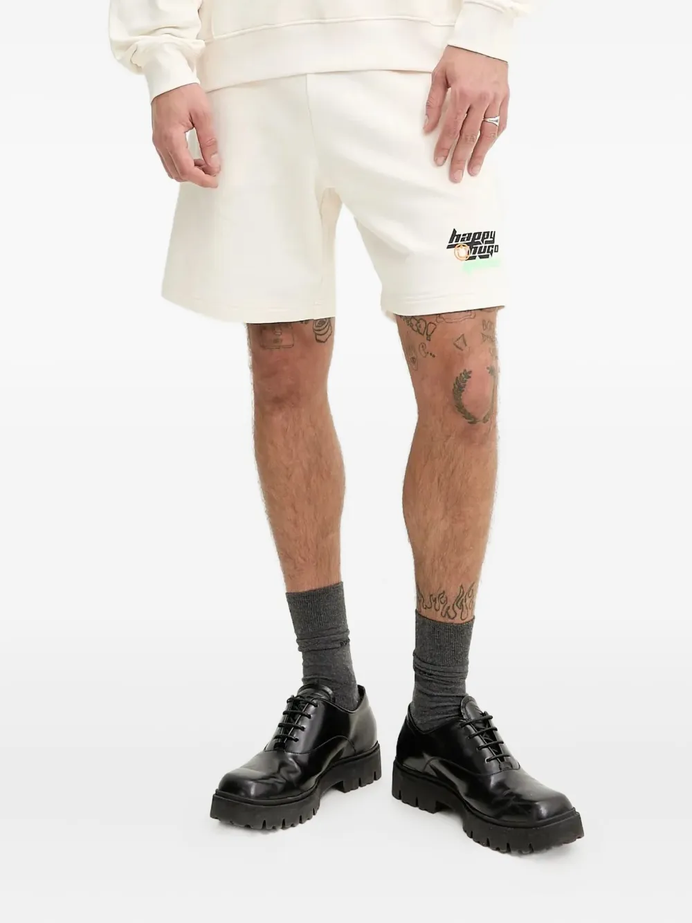 

Спортивные шорты с логотипом HUGO, белый