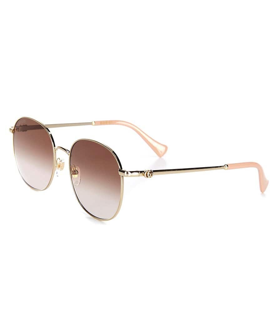 

Женские круглые солнцезащитные очки Gucci Gg1142s 56 мм, золотой