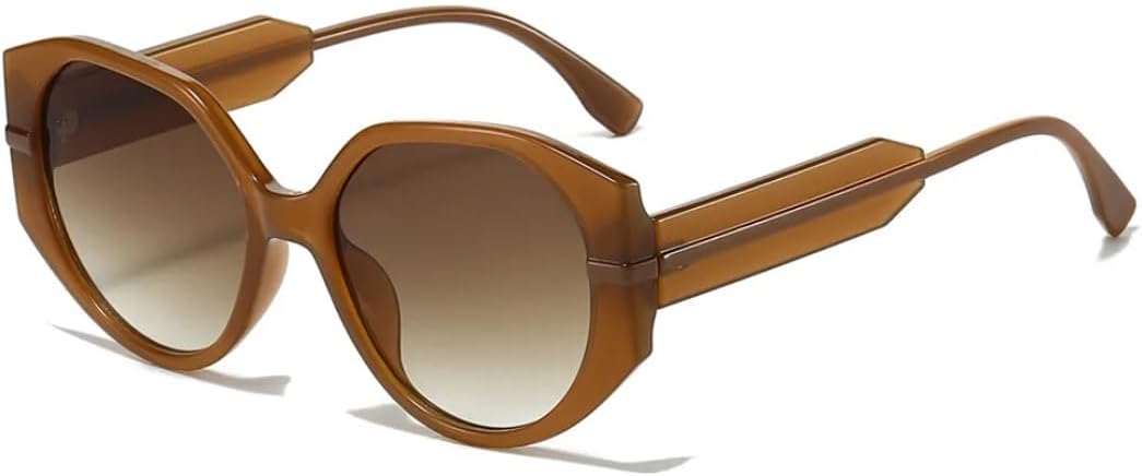 

Роскошные модные ретро-солнцезащитные очки в полной оправе с градиентным круглым дизайном для женщин и мужчин, солнцезащитные очки для отдыха с защитой от УФ-излучения UV400 SZVVBKK, Jelly Brown