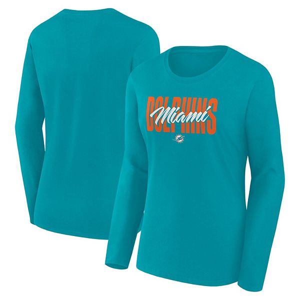 

Женская футболка с длинным рукавом Aqua Miami Dolphins Grip Unbranded