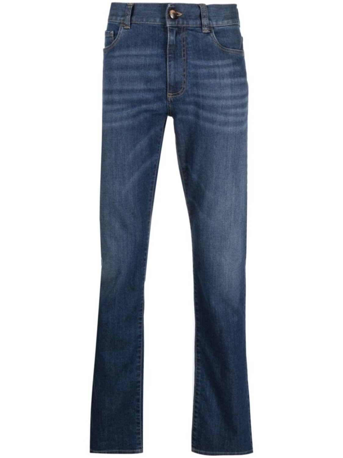 

Canali low-rise straight-leg jeans, синий
