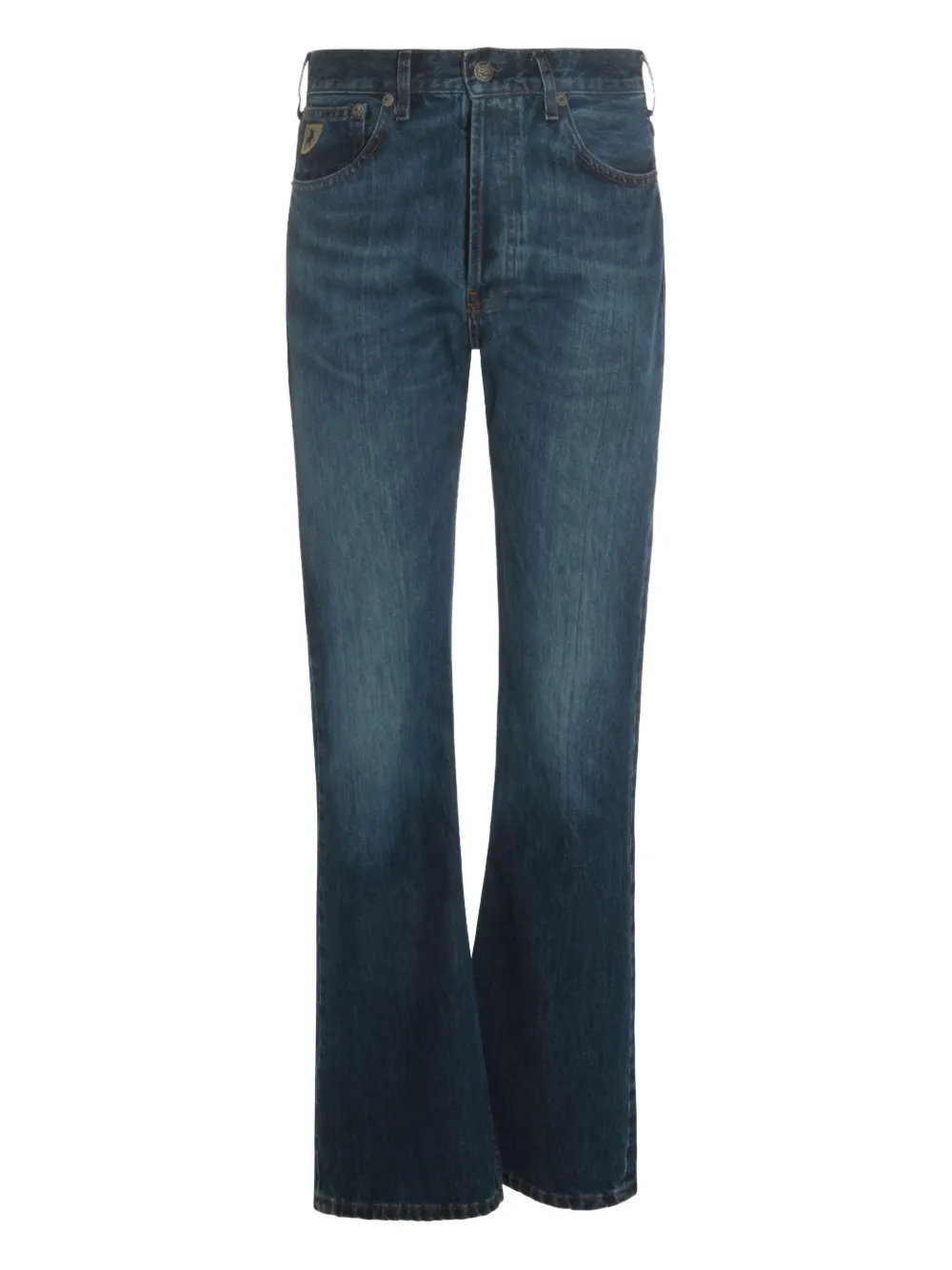 

Расклешенные джинсы с нашивкой-логотипом Lois Jeans, синий