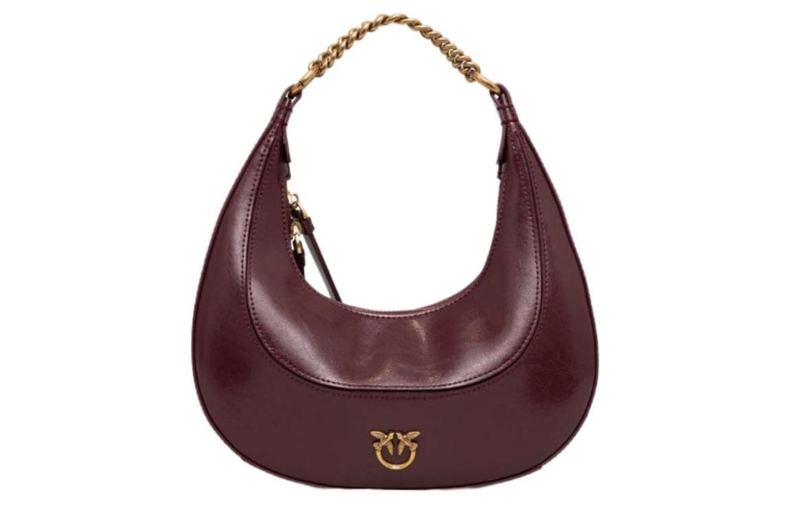 

PINKO Сумка из коровьей кожи, мини-сумка через плечо, женская, бордового цвета