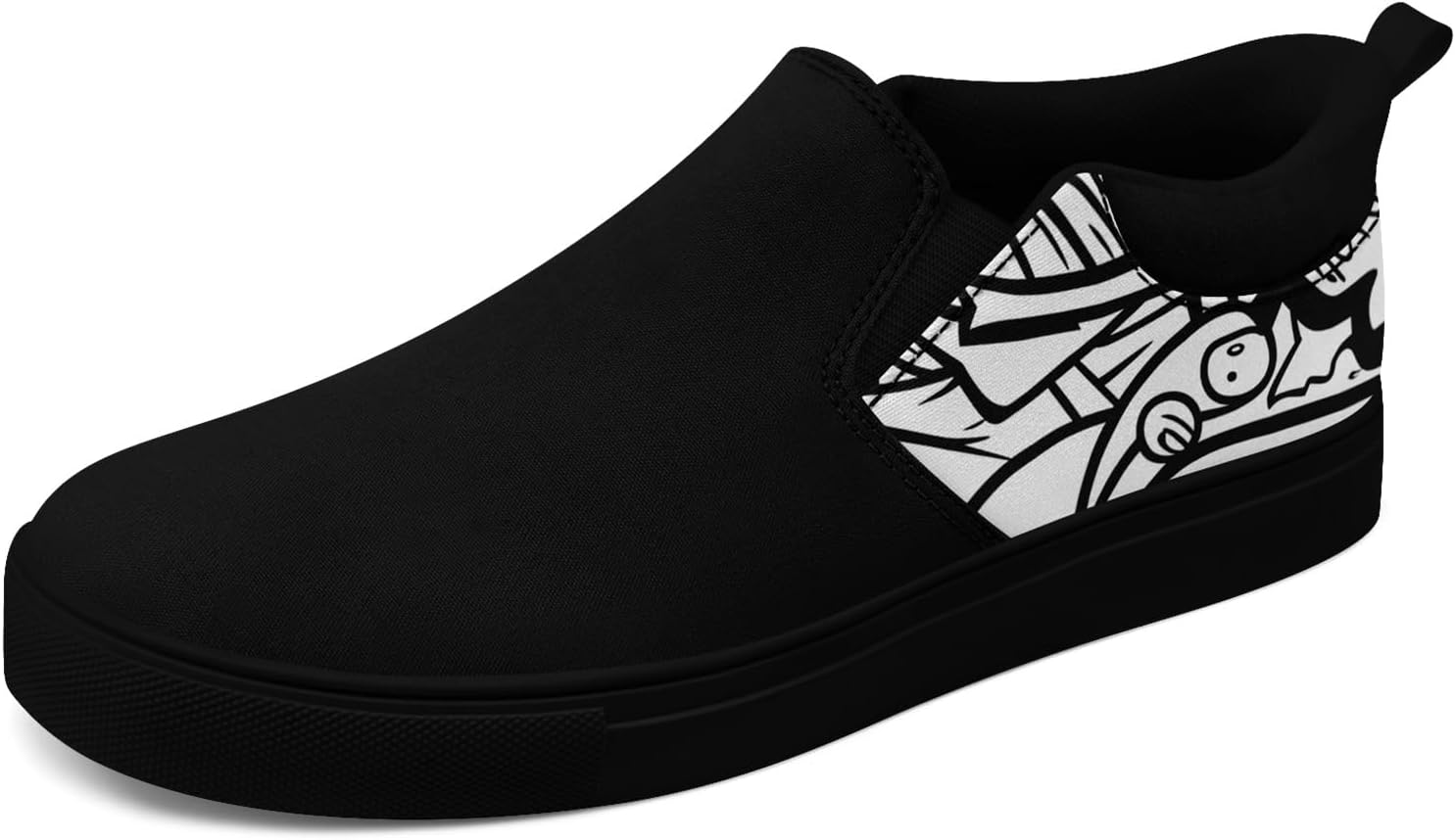 

Мужские модные холщовые кеды, женские слипоны, удобные в носке, дышащие, легкие, стильные кроссовки с графическим принтом, повседневная обувь Awsole, белый/черный