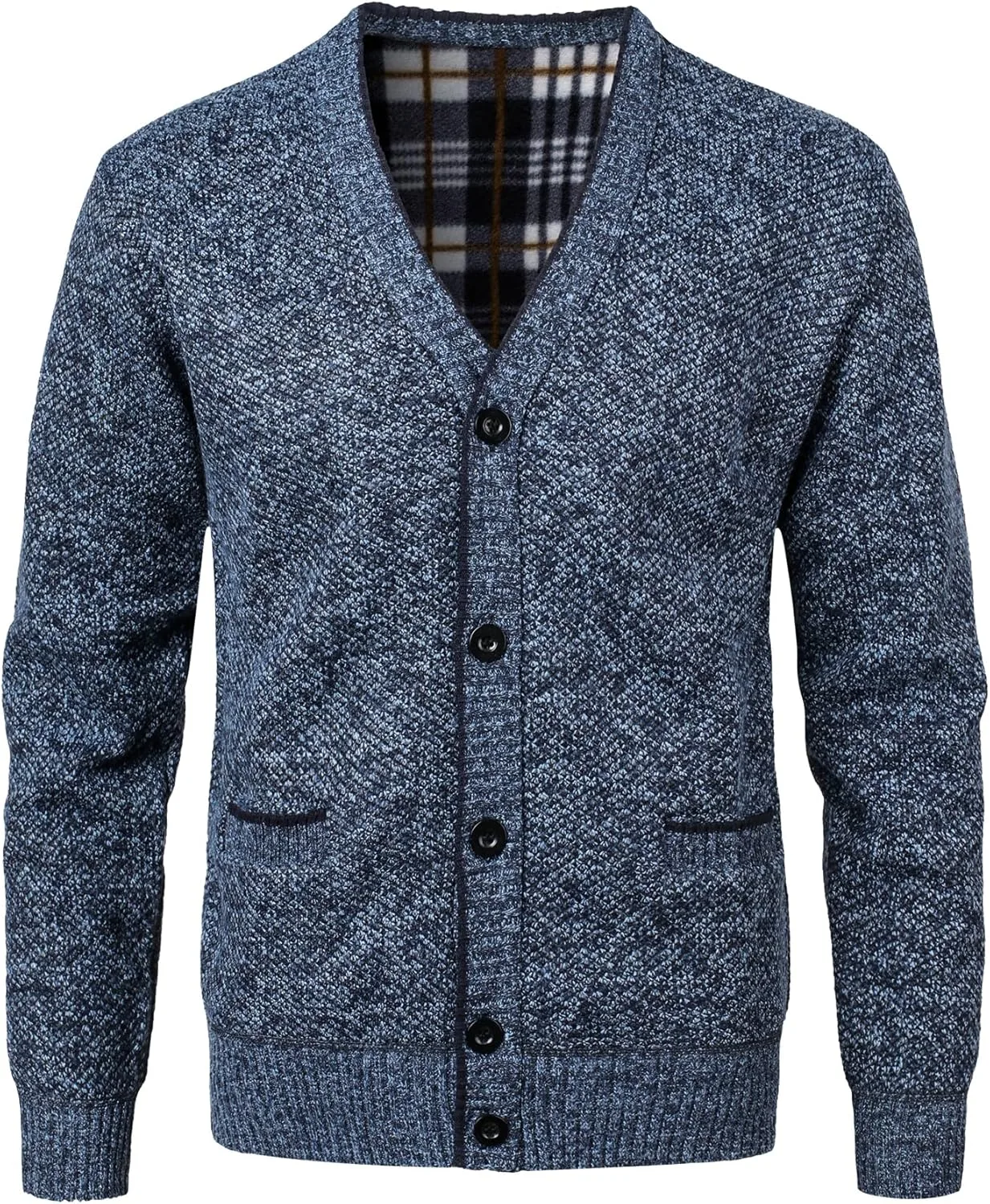 

Мужской кардиган Slim Fit с длинными рукавами и воротником KTWOLEN