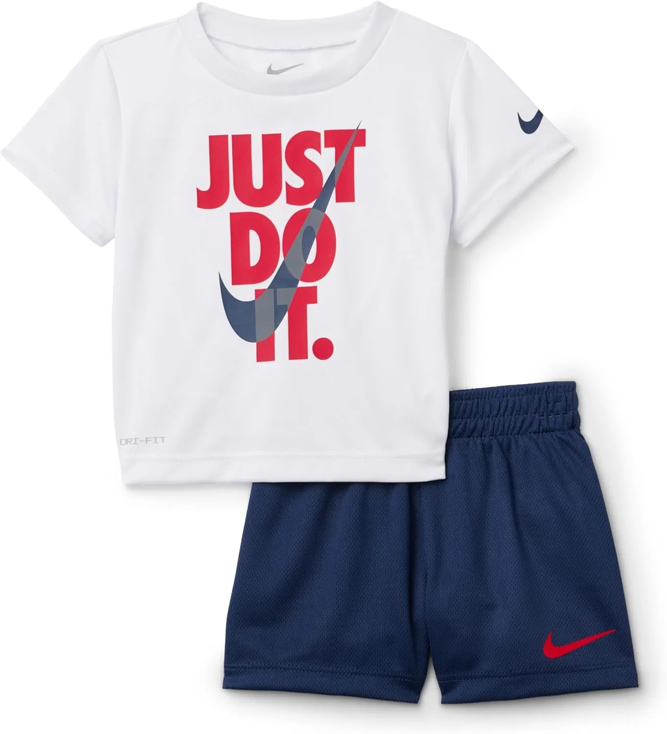 Набор футболка и шорты Dri-FIT Just Do It Nike, белый/темно-синий