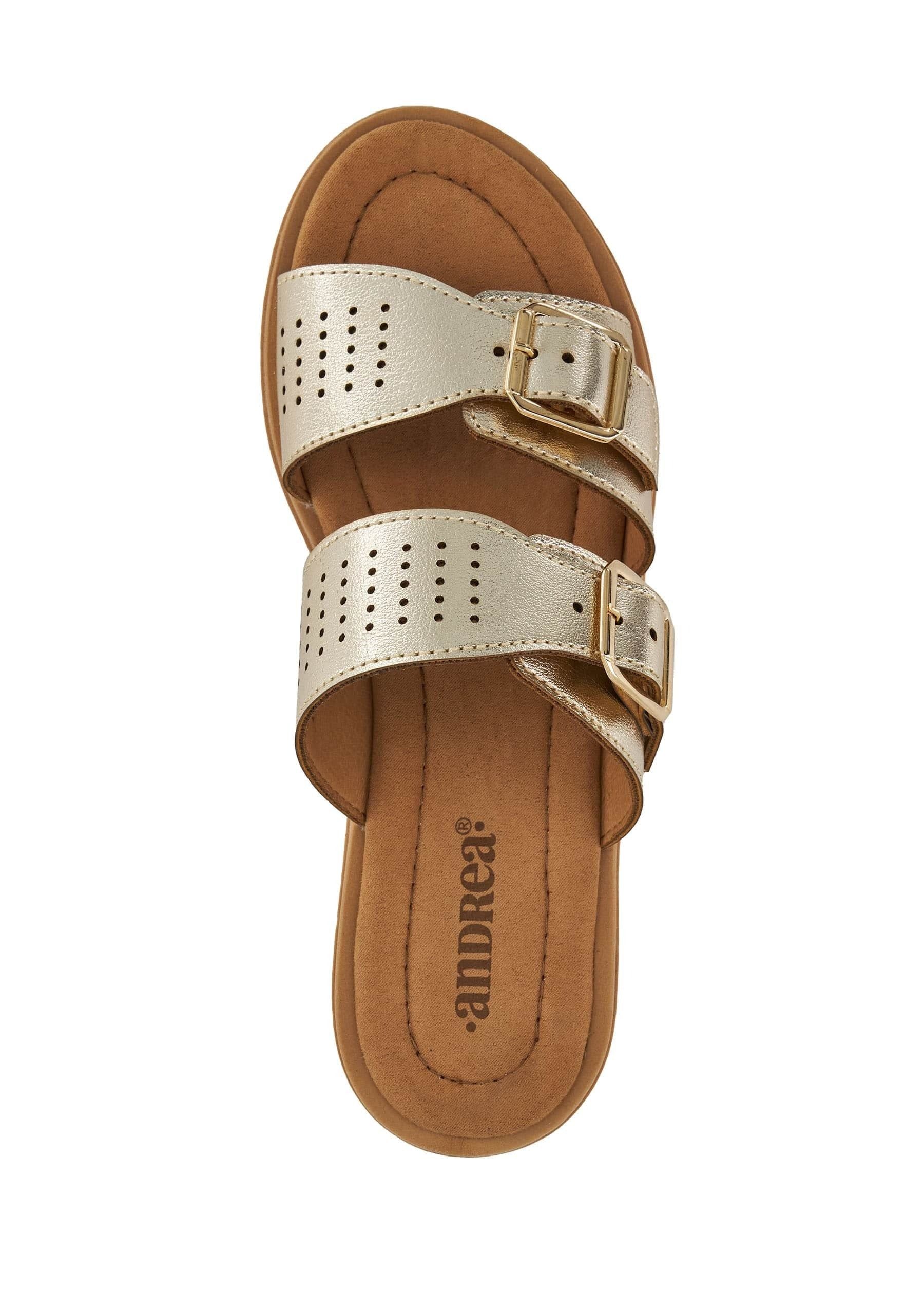 Сандалии Andrea Comfort Footbed с двойной пряжкой, золотой — фото 3