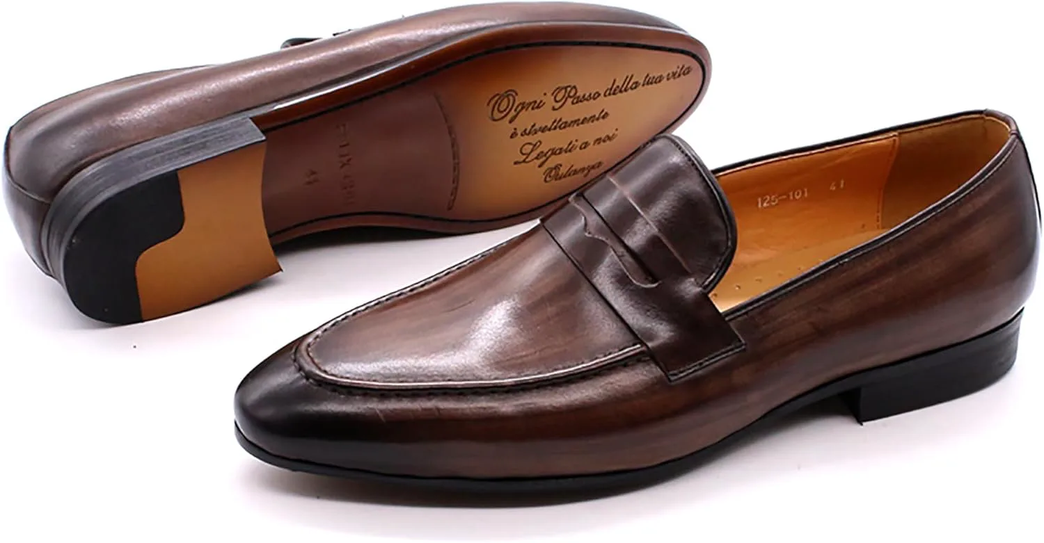 

Мужские лоферы Santimon, слипоны, повседневные и праздничные туфли, из натуральной кожи, лоферы с монеткой, модные мужские обувь для свадьбы, смокинга, делового костюма, комфортные прогулочные туфли