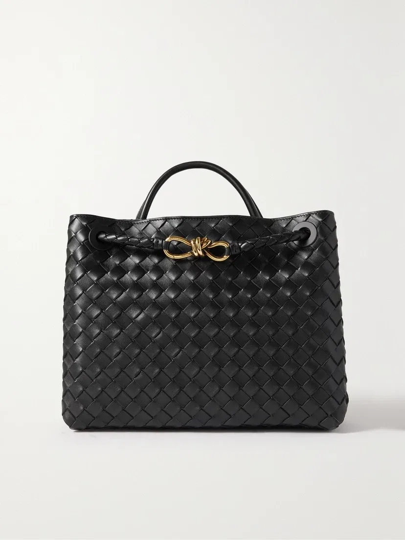 Andiamo средняя сумка-тоут из кожи Intrecciato BOTTEGA VENETA, черный