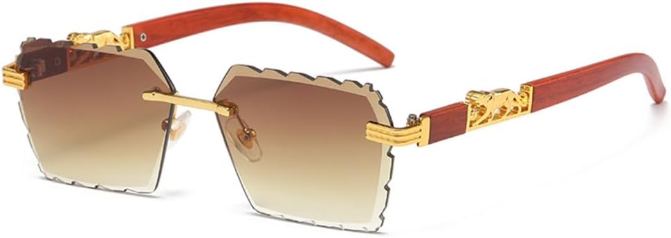 

Мужские солнцезащитные очки с металлической оправой в форме многоугольника неправильной формы, модные винтажные женские солнцезащитные очки с леопардовым принтом, защита от УФ-излучения UV400, очки для вождения generic, C02-brown