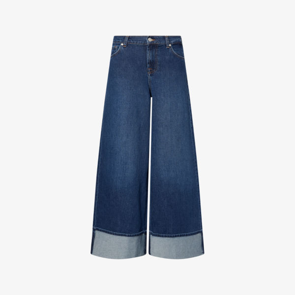 

Джинсы женские 7 For All Mankind Мари из стрейч-денима широкие, синий