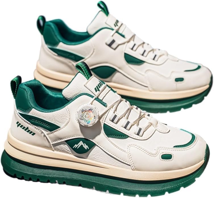 

Стильные мужские кроссовки Y2K с сеткой, дышащие, с быстрой шнуровкой, подъем 4 см, для улицы и повседневной спортивной носки с противоскользящей подошвой Ctkvbmeoi, зеленый