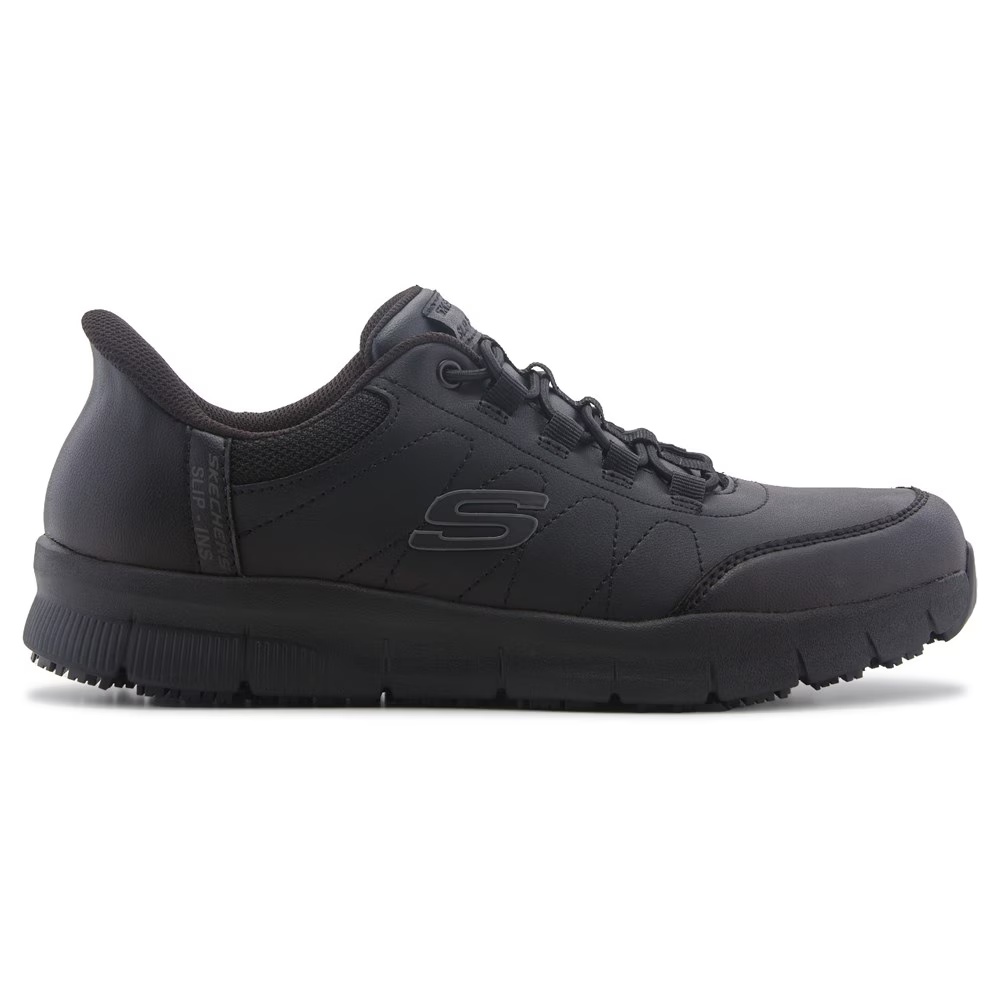 Кроссовки для работы с антискользящей подошвой Slip-Ins Nampa Skechers Work, black — фото 2