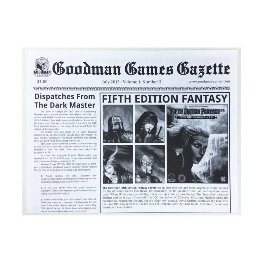 

Том. 1, №3 – июль 2015 г., Goodman Games Gazette