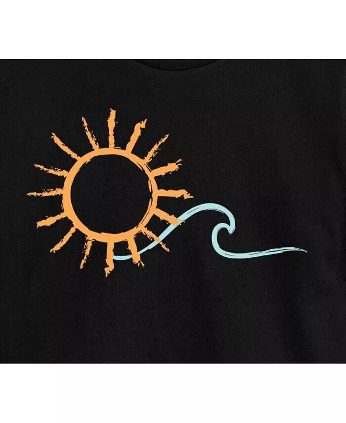 Укороченная футболка Hybrid Apparel Trendy Juniors Sun Wave Good Vibes Llc, черный — фото 4