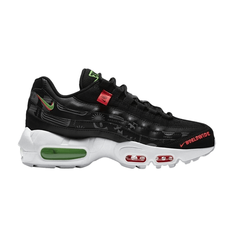 

Кроссовки Nike Air Max 95 Recraft SE GS 'Worldwide - Black', черный