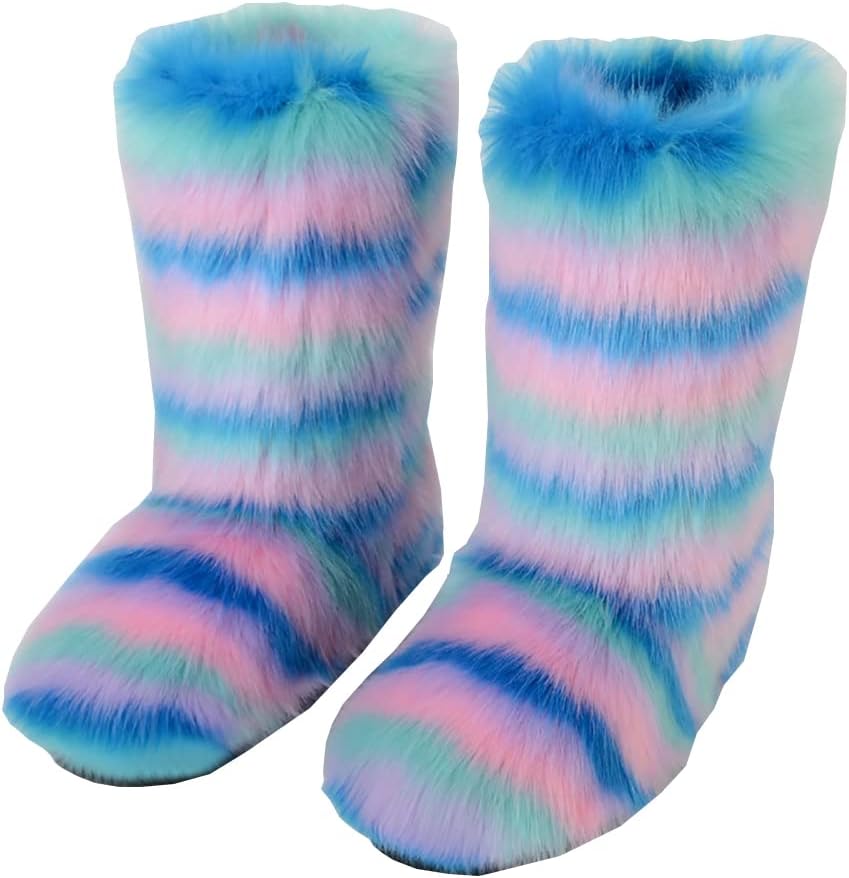 

Детские зимние сапожки с искусственным мехом, теплые и пушистые Auhoho, Colorful 08