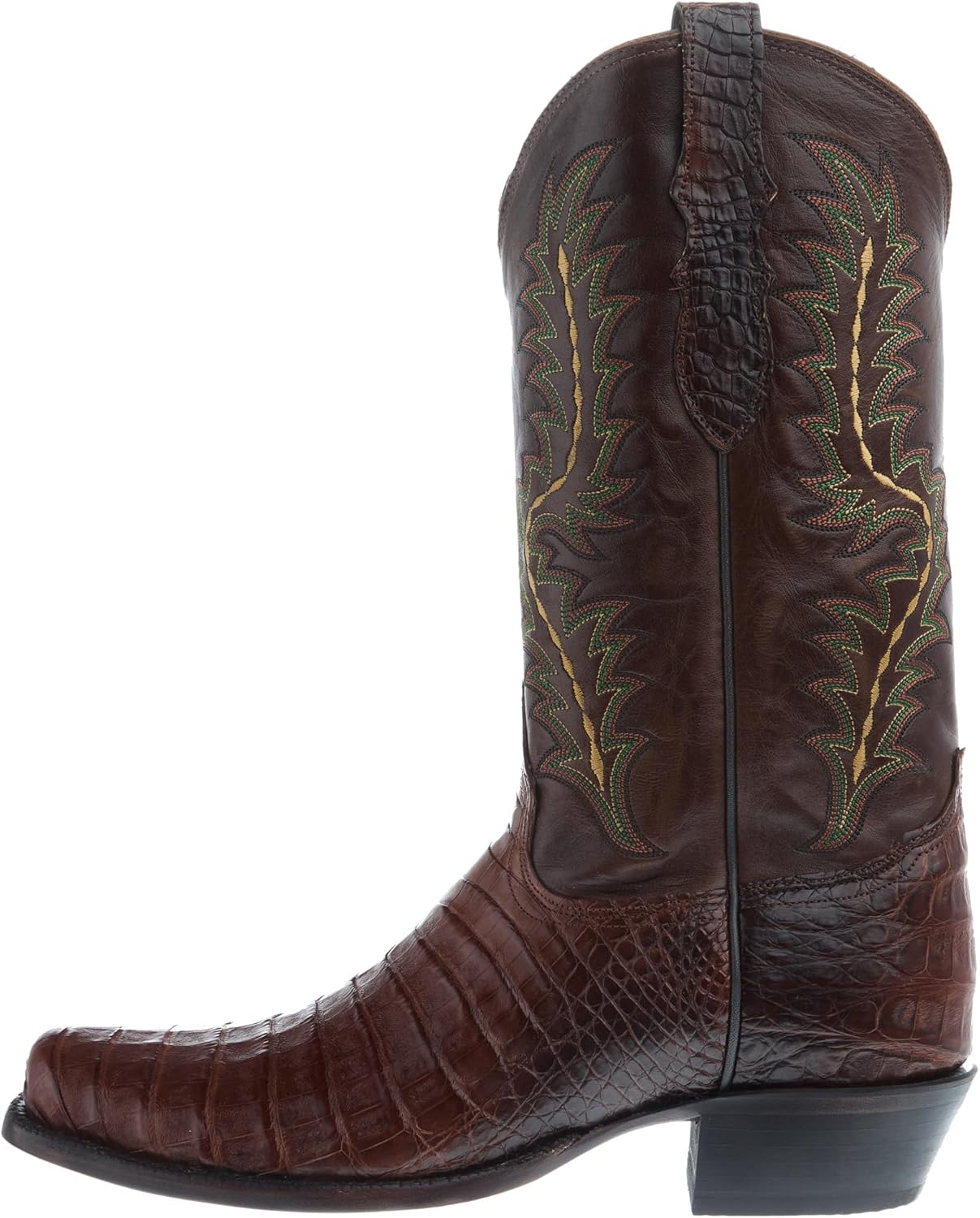 Мужские вестерн-бутсы Tony Lama Chasi Exotic Caiman с широким квадратным носком - Sp1012, коричневый — фото 2