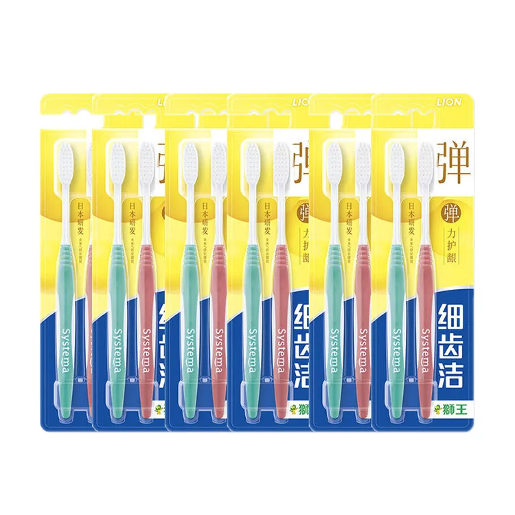 Зубная щетка Fine Toothbrush LION, Fine-Grit Stretch Gum Protection Toothbrush 2 Pcs Set * 6 Sets
