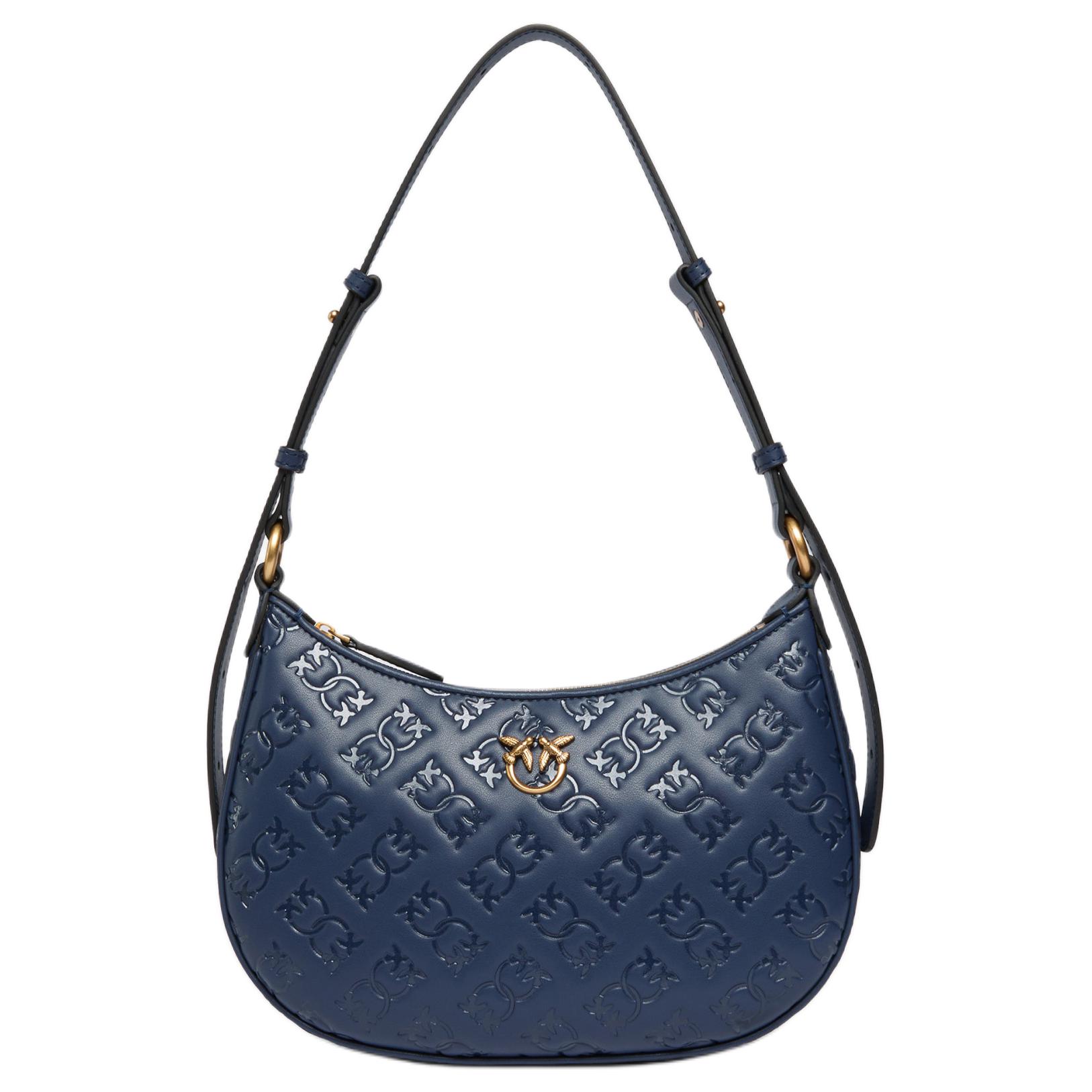 

PINKO Кожаная сумка через плечо маленькая женская синяя