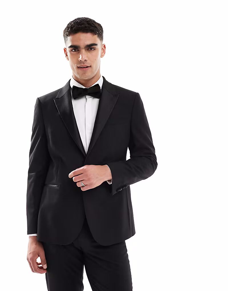 

Приталенный смокинг ASOS DESIGN черного цвета