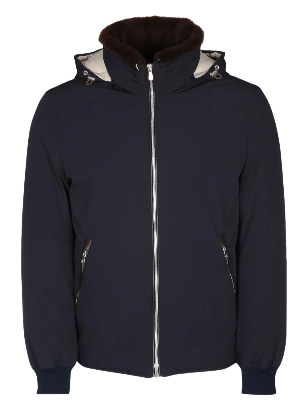 

Утепленная куртка с капюшоном Brunello Cucinelli, синий