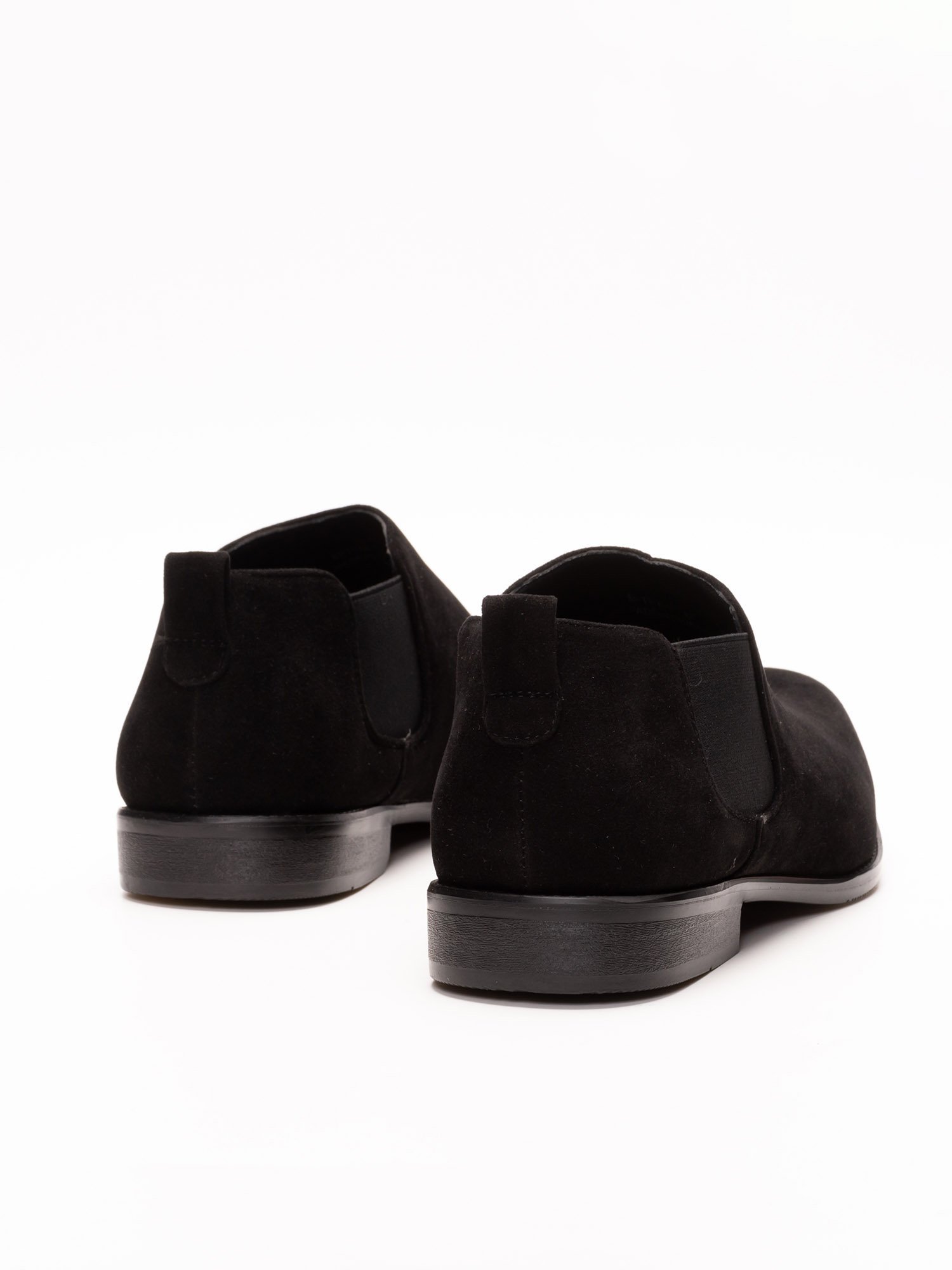 Туфли-слипоны с гладким носком и боковой эластичной вставкой SVEC, Black suede — фото 4