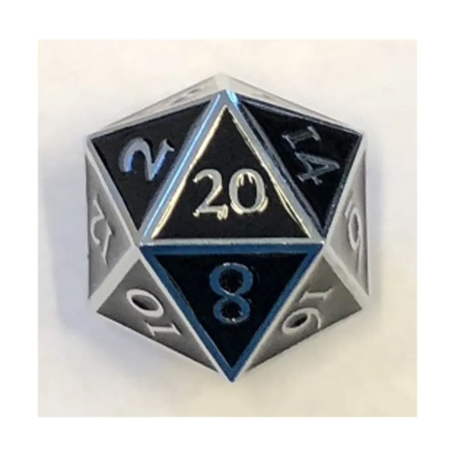 

Giant d20 — серебро с черной эмалью, Dwarven Metal Dice