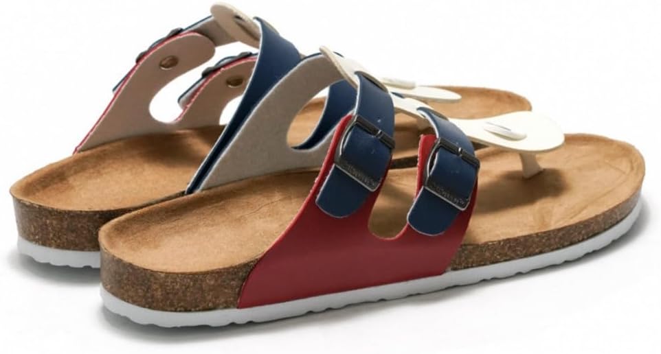 Мужские сандалии Geerta Strappy Jesus, широкие шлепанцы, пробковая стелька, водные тапочки, носить на пляже, легкие, дышащие, нескользящие, домашние шлепанцы, удобная обувь для летнего отдыха, синий — фото 2