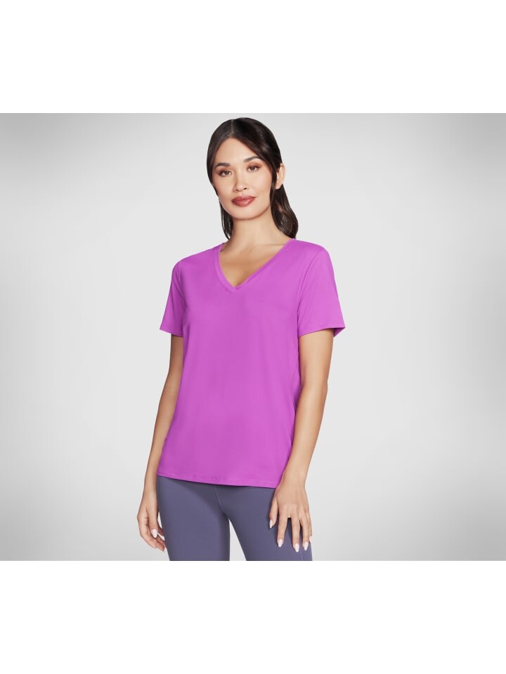 

Поло Skechers T Shirt GODRI SERENE VNECK TOP, фиолетовый