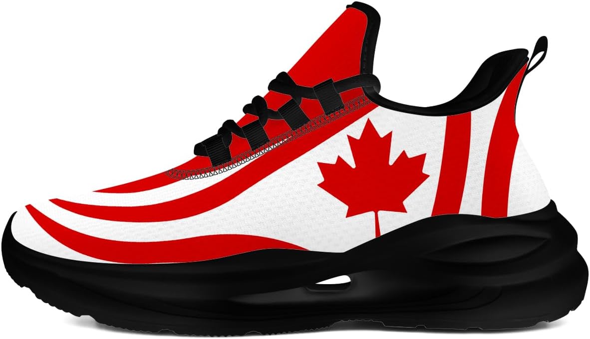 

Мужские и женские кроссовки с флагом Канады, для бега, тенниса и ходьбы Generic, белый/черный/красный