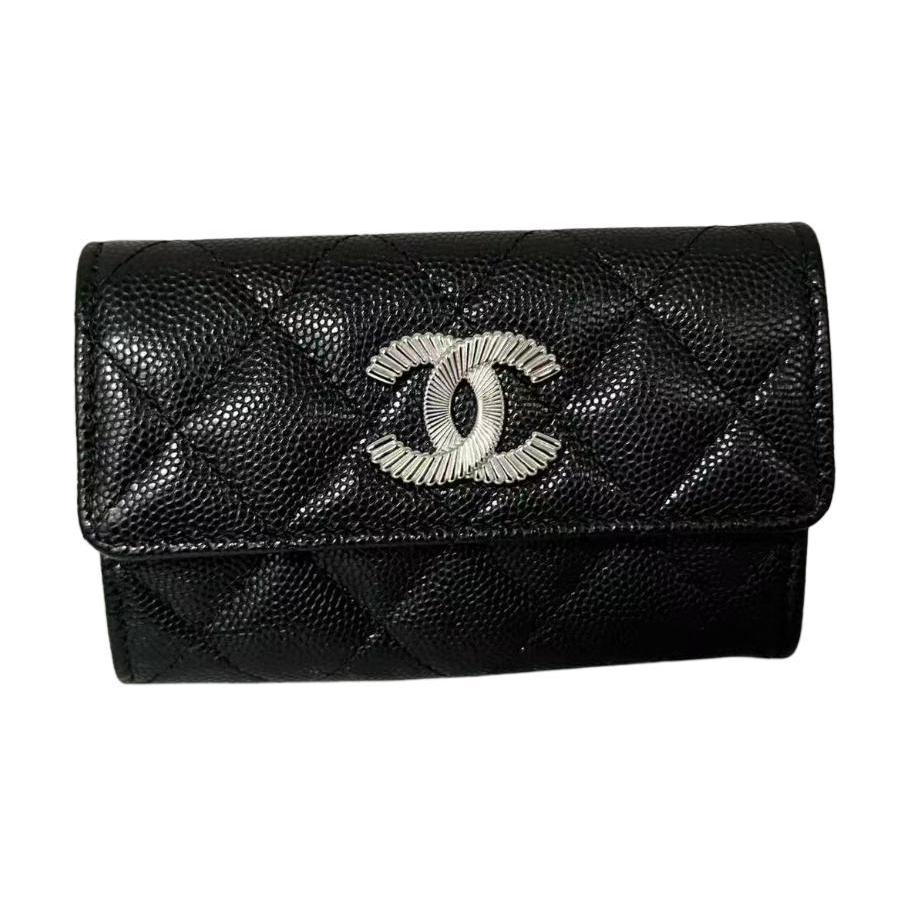 

CHANEL Кожаный кошелек из кожи питона для женщин черный