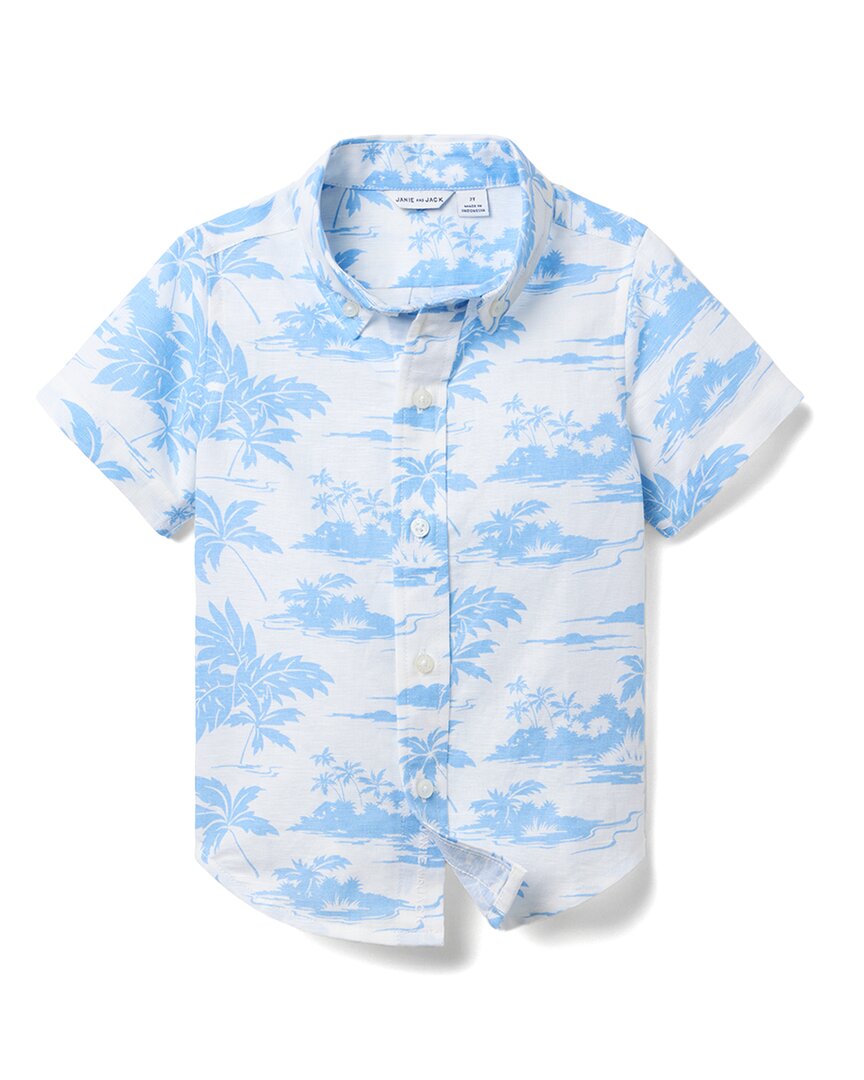 

Рубашка Janie and Jack Island Toile из льняной смеси, мультиколор