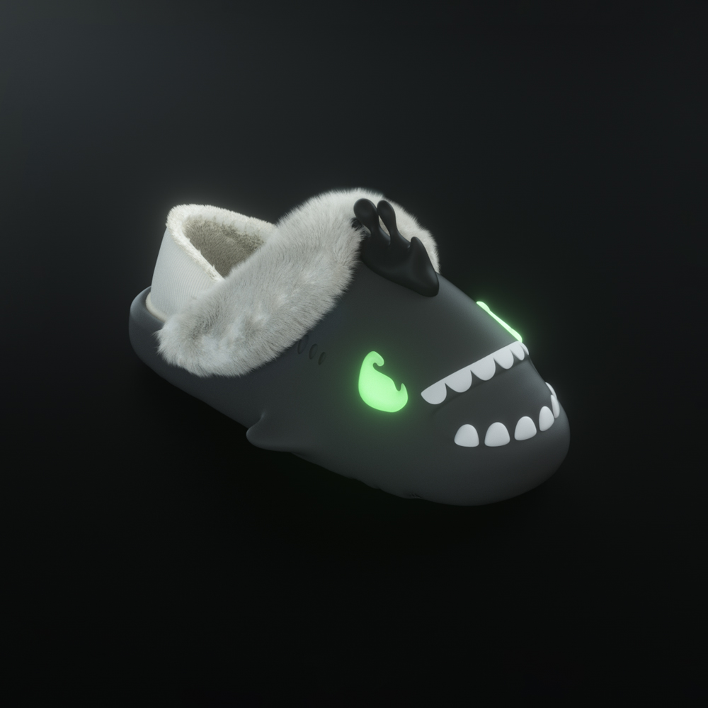 HelloSlippers Акула зимние Sharkicks симбиотические, закрытые тапочки на каблуке унисекс розовые, цвет Pink — фото 4