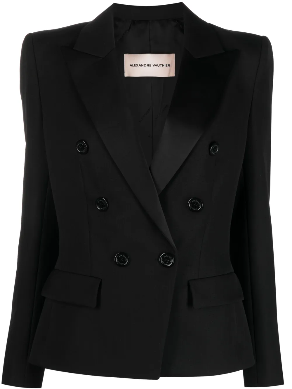 

Двубортный шерстяной блейзер Alexandre Vauthier, черный