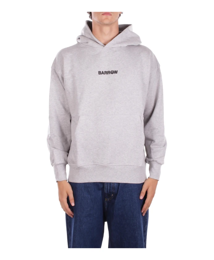 

Серая толстовка с капюшоном и принтом спереди и сзади. Barrow, серый