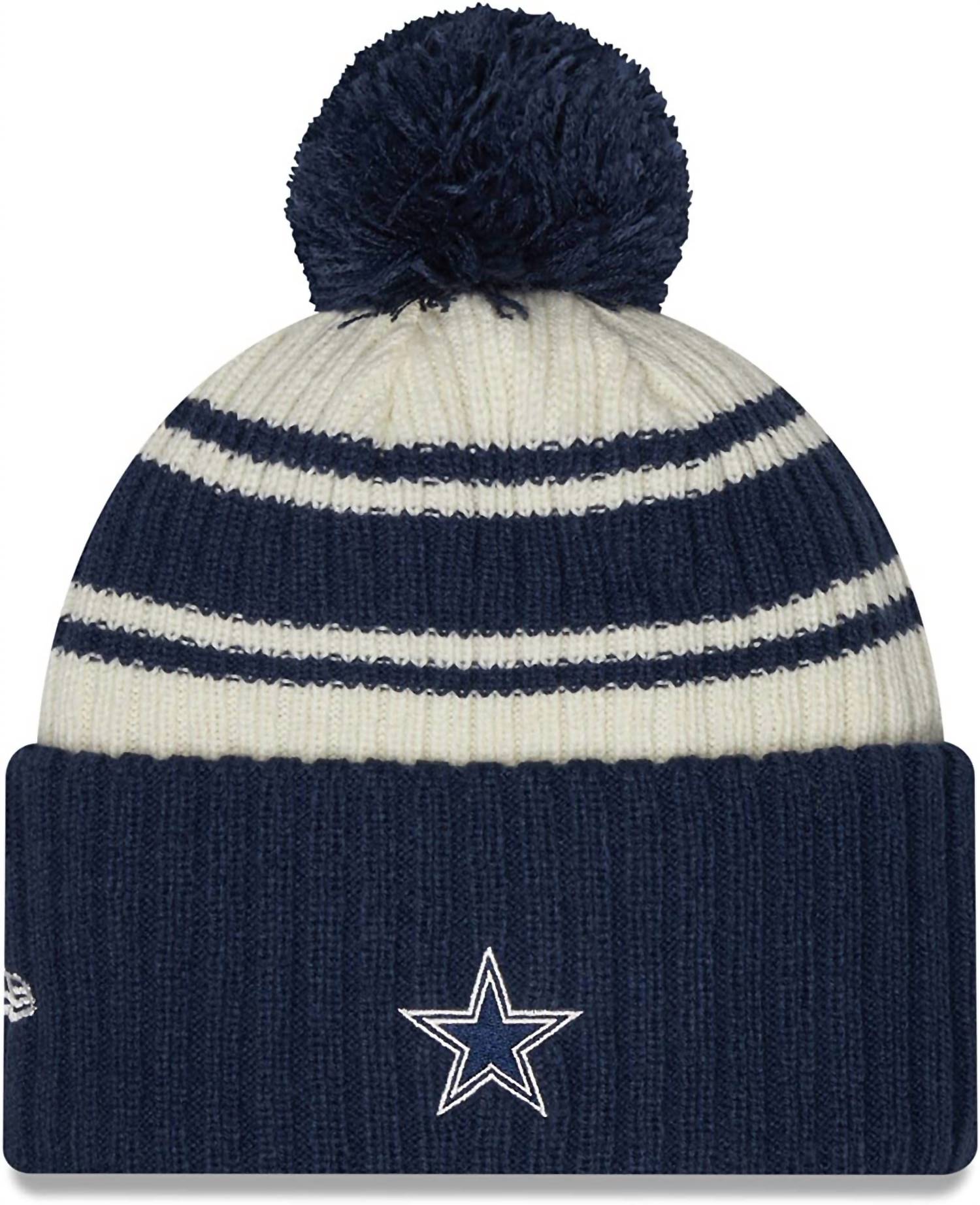 

Мужская вязаная шапка Dallas Cowboys 2022 Sideline Sport в темно-синем цвете New Era