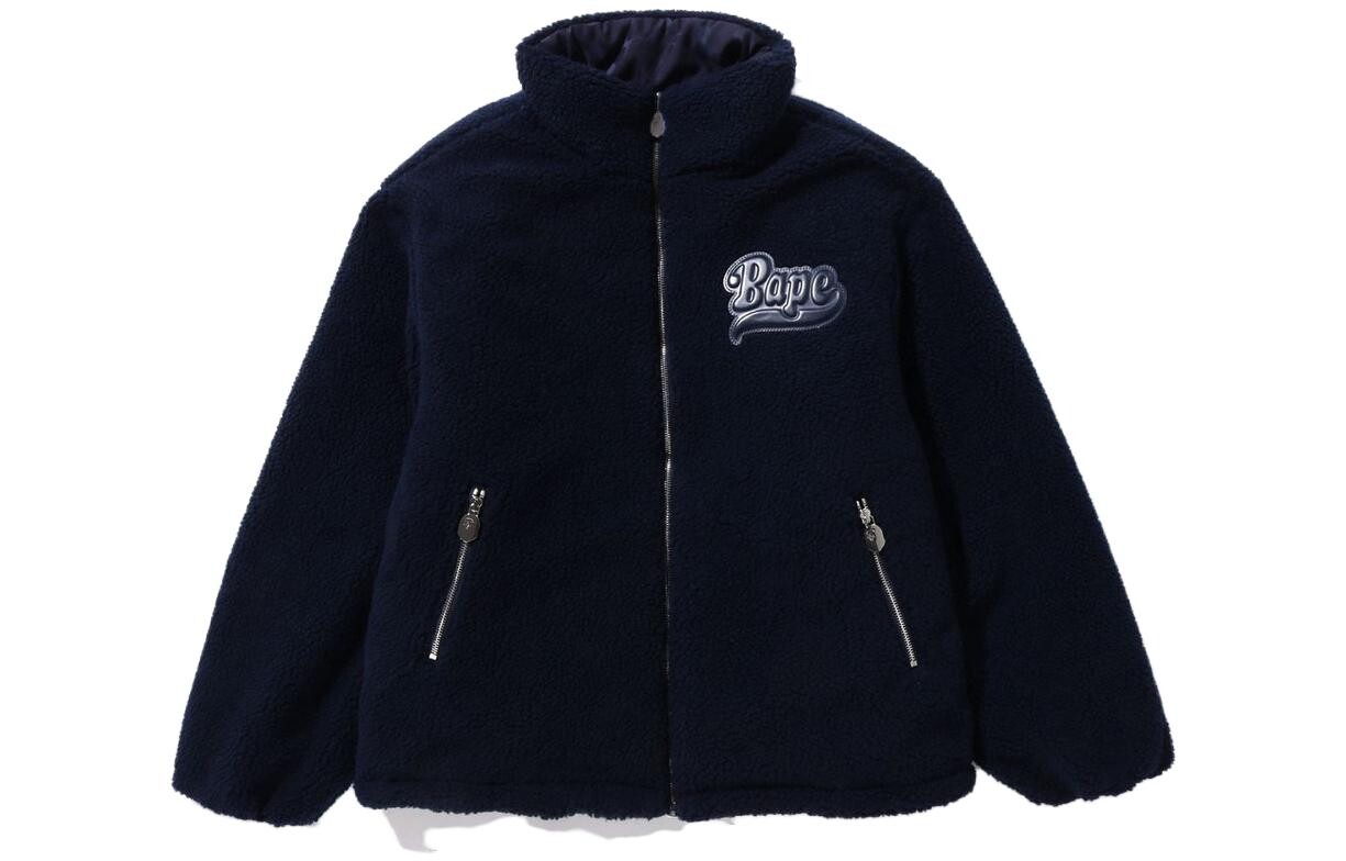 

Двусторонняя куртка BAPE Tonal Solid Camo Sherpa A Bathing Ape, темно-синий