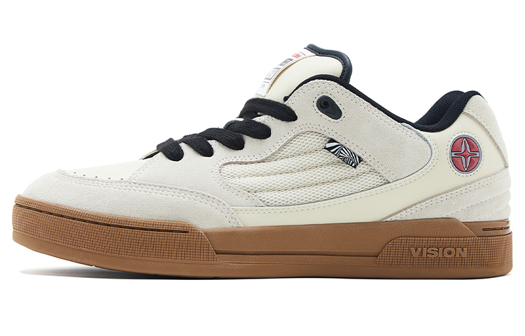

Vision Street Wear Смарт кеды для скейтбординга унисекс низкие белые с натуральной резиновой подошвой, цвет White Natural Rubber
