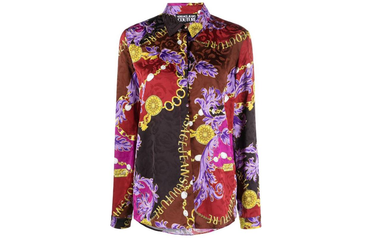 

Блузка с принтом Logo Couture и пуговицами VERSACE JEANS COUTURE, мультиколор