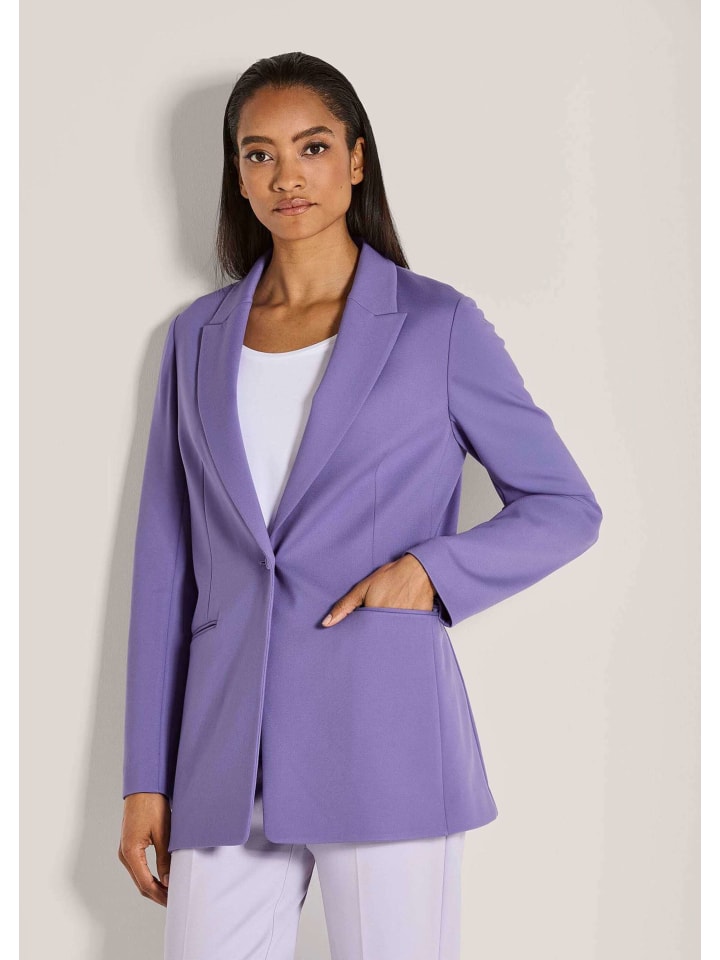 

MADELEINE Элегантный длинный блейзер из эластичной ткани, обеспечивающий комфорт, кристально-фиолетового цвета