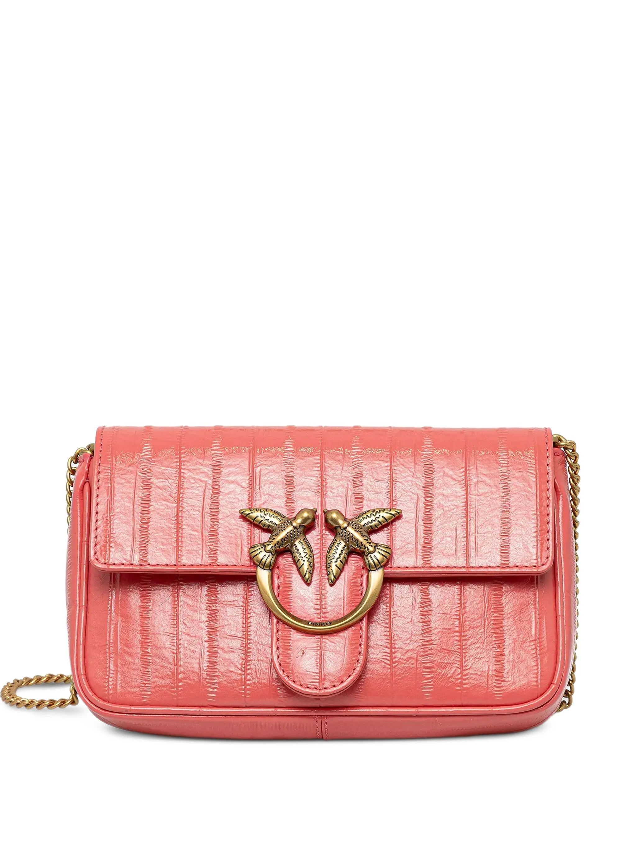 

Мини-сумка через плечо с цепочкой Pinko, розовый