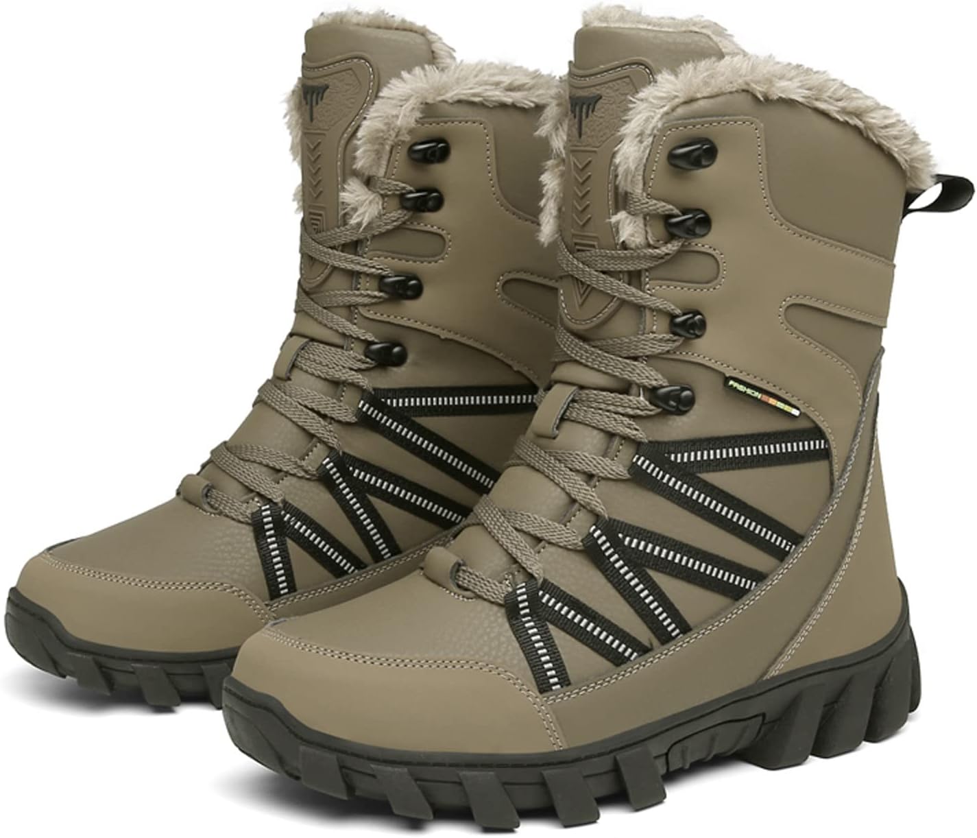 

Мужские тактические боевые ботинки Eliogn, водонепроницаемые, прочные, кожаные, военные, теплые, для работы и снега, коричневый