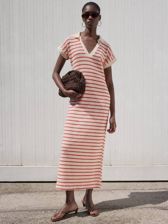 

Платье вязаное с полосками в стиле Tunis Mango, Red