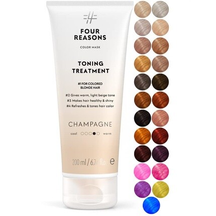

Color Mask Шампанское Блондинка Тонизирующее средство Кондиционер для нанесения цвета, 6,76 жидких унций, Four Reasons