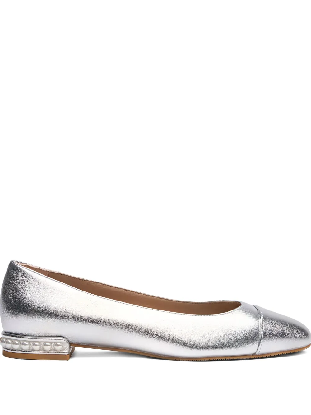Жемчужные балетки Stuart Weitzman, серебристый