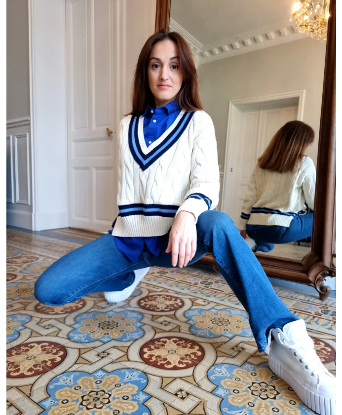 Свитер с витой вязкой Polo Ralph Lauren, бежевый — фото 2