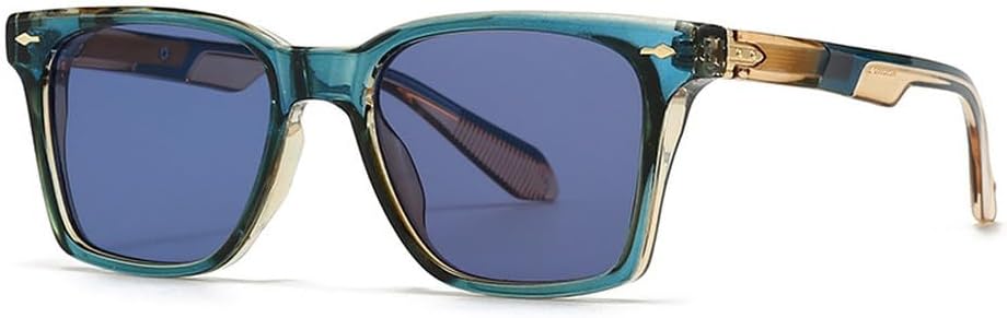 

Винтажные женские солнцезащитные очки класса люкс с заклепками, сине-зеленые, с защитой от УФ-излучения UV400, мужские модные панк-солнцезащитные очки TKKTLLT, Blue Blue