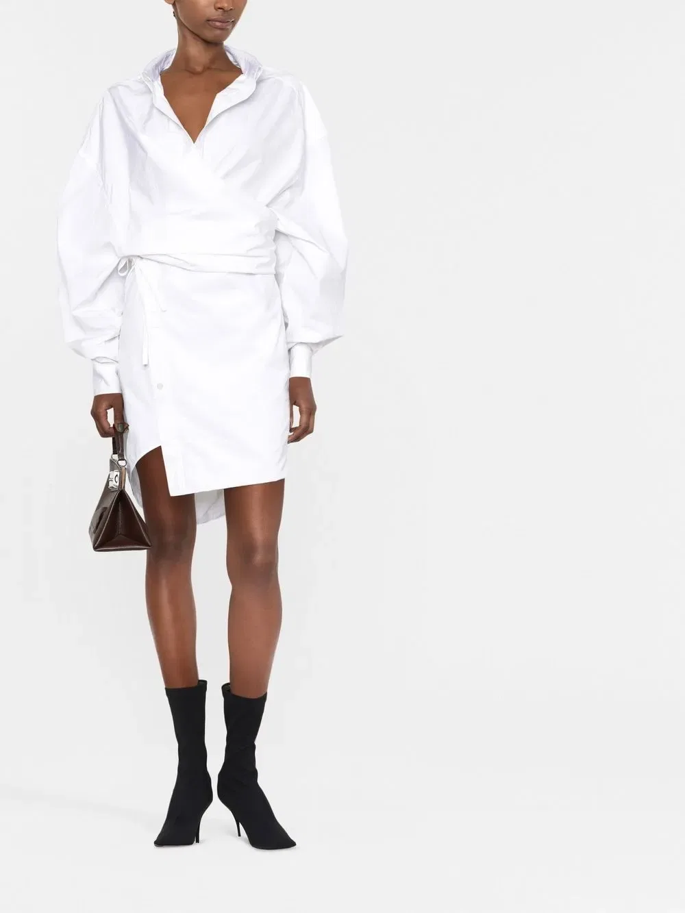 Платье-Рубашка с запахом Balenciaga, белый — фото 2