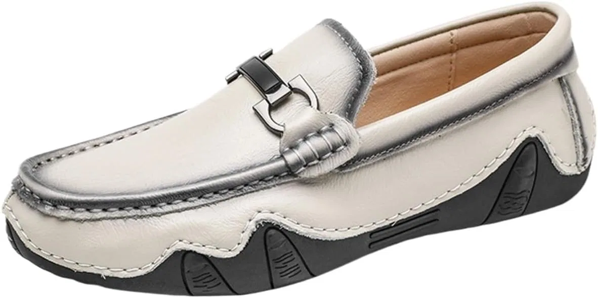 Мужские лоферы Leather Loafers Slip-On, белый EXAMEEEU